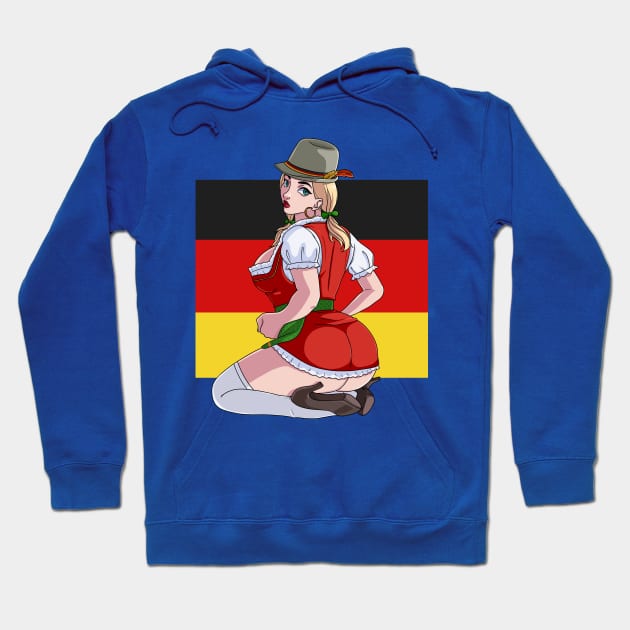 Sexy Oktoberfest Dirndl Dress Party Girl Hoodie by Noseking